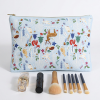 Pochette de maquillage personnalisée en toile imprimée, trousse de toilette de voyage, étui à cosmétiques en toile, pochette de rangement