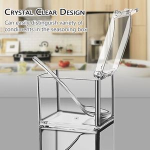 Kitchen Multifunctional Acrylic Clear Food Grade Airtight Spice Storage <b>Canister</b> <b>Set</b> with Lids Injection-Molded - Product Image 3