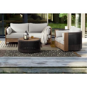 <span class=keywords><strong>Set</strong></span> di Divani <span class=keywords><strong>da</strong></span> <span class=keywords><strong>Giardino</strong></span> <span class=keywords><strong>in</strong></span> Teak Moderno con Divano Lungo <span class=keywords><strong>e</strong></span> Poltrona Singola <span class=keywords><strong>in</strong></span> Rattan Intrecciato con Struttura <span class=keywords><strong>in</strong></span> Legno - Product Image 2