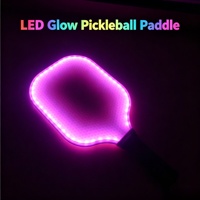 Raquette de pickleball LED personnalisée OEM, rechargeable, avec éclairage RGB, pour les jeux nocturnes, les divertissements en plein air, vente en gros