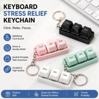 Sublimation Black Sliver Keyboard Fidget Keychain Durable Functional Click Keychain Custom Keyboard Keychain for UV Sticker