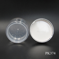Label kustom bundar bubuk longgar kemasan kosmetik jar kristal bunga bening wadah bubuk longgar
