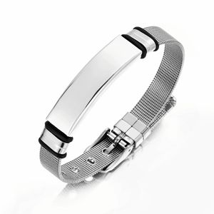 Bracelets en acier inoxydable pour hommes, style simple, gravables, souvenirs pour hommes, en cadeau - Product Image 4