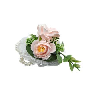 Coshinerose fiore artificiale rosa blu corpetto da sposa pinza Pin Boutonniere per gli uomini - Product Image 6
