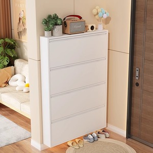 Étagère à chaussures murale moderne à 4 niveaux, organisateur de chaussures en fer, armoire étroite pour couloir, entrée, hôtel - Product Image 3
