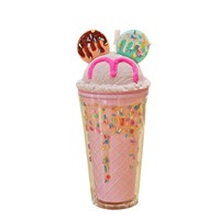Vaso de Plástico de Doble Capa de 450 ml con Diseño Inspirado en Mickey Mouse, Tapa de Pegamento, Ideal para Estudiantes en Verano