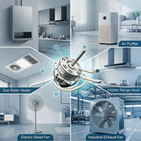 Moteur asynchrone monophasé à condensateur 120V 50Hz à roulement à billes, faible bruit, pour purificateur d'air, chauffe-eau, chaudière, appareil électroménager