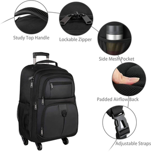 Nueva <span class=keywords><strong>mochila</strong></span> con ruedas de 4 ruedas para mujeres y hombres, resistente al agua, para viajes de negocios, mochilas con ruedas grandes, bolsa para ordenador portátil con ruedas de 16,5 pulgadas - Product Image 3