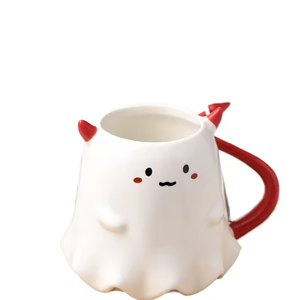 แก้วเซรามิคลายการ์ตูนเอลฟ์สุดสร้างสรรค์  แบบใช้แล้วทิ้ง  สีและโลโก้ปรับแต่งได้  ความจุ 401-500 มล. ใช้กับไมโครเวฟและเครื่องล้างจานได้ - Product Image 1