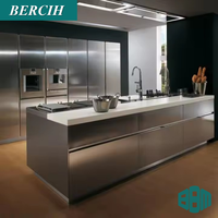 Set Dapur Modular Penyimpanan Kabinet Tahan Air dari Baja Tahan Karat 304 Berkualitas Tinggi untuk Dapur Luar Ruangan dan Taman