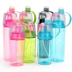 600ml Plastic Outdoor Sports <b>Water</b> <b>Bottle</b> with Direct Drinking Straw Travel Mist <b>Spray</b> - Product Image 2