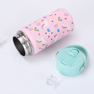 Bouteille d'eau isotherme sous vide en acier inoxydable 304, motif dessin animé pour étudiants et enfants, design sportif - Product Image 5