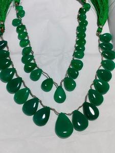 สร้อยคอลูกปัดออนิกซ์สีน้ำเงินคุณภาพสูง รูปทรงผสม ตัดแบนด้านหลัง หินธรรมชาติ ผ่านการอบด้วยความร้อน หลายขนาด สำหรับทำเครื่องประดับ - Product Image 2