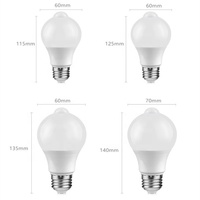 Luz Nocturna LED con Sensor de Movimiento PIR, Lámpara de Ahorro de Energía Infrarroja Automática, Bombilla 85V-265V E27/B22 IP20 5W, Iluminación para Pasillos del Hogar