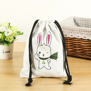 Customized Logo Printed Eco-Friendly Fashion Gift Canvas Cotton Double Rope Handbag Shoe Packaging Dust-Proof <b>Drawstring</b> Bag - Product Image 3