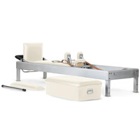 Reformer de Pilates Clásico Comercial Plegable de Lujo, Reformer de Pilates Clásico de Aluminio con Correas de Cuero