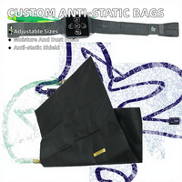 Sacs plats à fond plat en LDPE anti-statique, anti-humidité, anti-poussière, recyclables, conducteurs, thermoscellables, sur mesure, pour téléphones portables