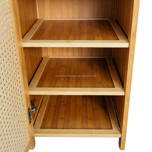 Meuble à chaussures portable multicouche en bambou pour salon, maison et dortoir - Étagère étroite durable et imperméable avec porte et cloison - Product Image 4