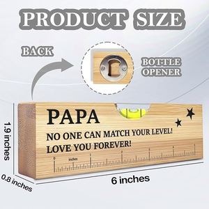 Papa Dad From Grandkids Daughter Son Wooden <b>Spirit</b> Level Fathers Day Birthday Valentines Christmas Grandpa From Daughter Wife - Product Image 2