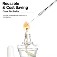 Support d'inoculation en cuivre réutilisable, aiguille à boucle en nicrome, outils d'inoculation en microbiologie