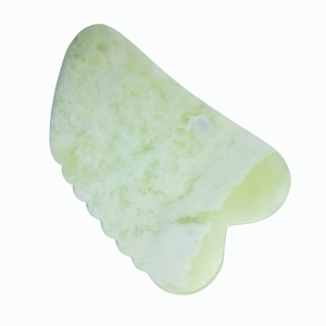 Outil de massage en jade serpentin en forme de V avec veines naturelles pour raffermir la mâchoire et soulager les muscles du cou - Product Image 4