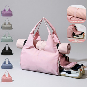 Women's Large Capacity Gym <b>Bag</b> Zipper New Simple Yoga <b>Bag</b> Independent Shoe Compartment Polyester Lining for Travel Sports Gym - Product Image 4