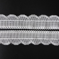 Vente en gros de dentelle française en nylon blanc élastique de 2-3 cm, tissu de luxe pour robe de mariée, sous-vêtements, dentelle crochetée faite à la main, garniture personnalisée
