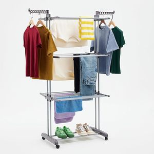 Tendedero <span class=keywords><strong>de</strong></span> <span class=keywords><strong>Ropa</strong></span> Plegable <span class=keywords><strong>de</strong></span> 3 Niveles con Ruedas, el Más Vendido, para Interiores y Exteriores - Product Image 3