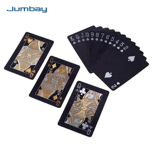 Cartes de poker personnalisées de luxe de qualité supérieure cartes de poker en plastique PVC étanche noir cartes à jouer de luxe étanches à l'eau