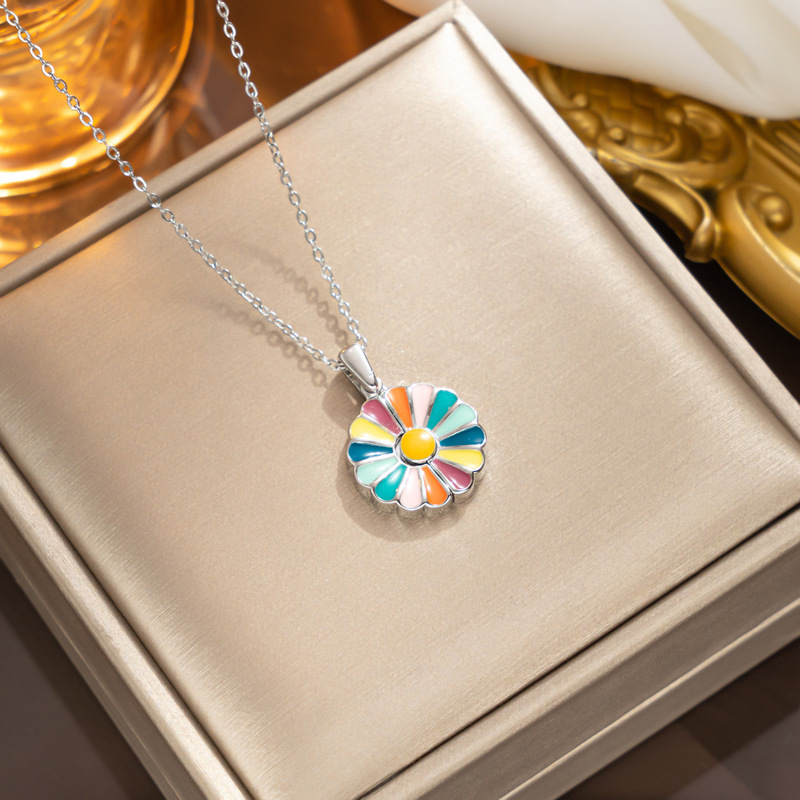 silver daisies necklace 2#