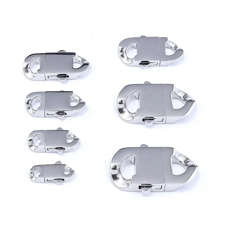 Custom Stainless Steel Unique Gold Silver Quick Release Jewelry Metal Lock Clasp for Large Chains Making