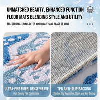 Custom Super Water Absorbent Beach and Ocean Theme Anti-Slip Bath Rug Long Hair Bathroom Floor Mat for Home Bedroom