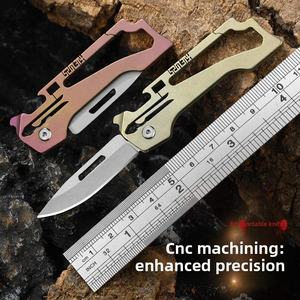 סגסוגת טיטניום קצה ישר כיתה תעשייתי רב תכליתיים קיפול כלי סכין בקבוק פותחן חיצוני נייד - Product Image 3