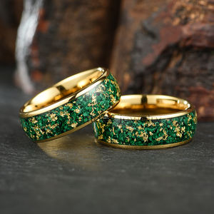 תכשיטי יוקרה מותאם אישית 4 מ "מ 8 מ" מ 14k/18k מרוסק זהב מרוסק מלכיט & זהב מרוסק - Product Image 5