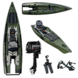 Kayak da Pesca Solo Skiff Pro Angler 2022, 6HP, 14 Piedi, con Motore e Pedale, Materiale HDPE, Capacità 250kg, per Uso in Mare/Fiume/Lago/Oceano - Product Image 1