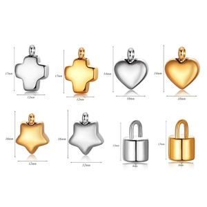 Mini Colgante de Acero Inoxidable Chapado en Oro de 18K con Cruz, Estrella y Corazón, Urna para Cenizas, Collar Conmemorativo - Product Image 5