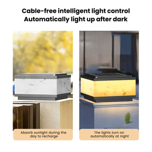 Poteau lumineux de pilier de LED à énergie solaire pour la <span class=keywords><strong>lampe</strong></span> frontale de <span class=keywords><strong>colonne</strong></span> de cour imperméable de jardin extérieur avec l'alimentation par batterie - Product Image 3