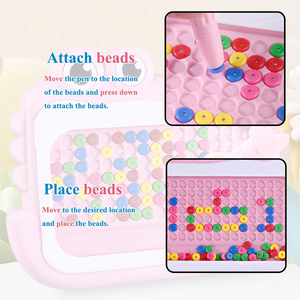 Jumon Montessori Magnetic Drawing Board Kids Color Cognition Toy Training Pen Control <b>Moving</b> Bead Sensory Game Play Educational - Product Image 4
