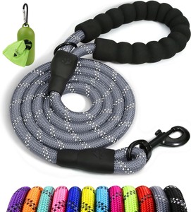 Laisse pour chien multicolore anti-emmêlement, 8 mm, en nylon réfléchissant, souple et confortable, motif à pois, style tendance, noir pour animaux de compagnie - Product Image 1