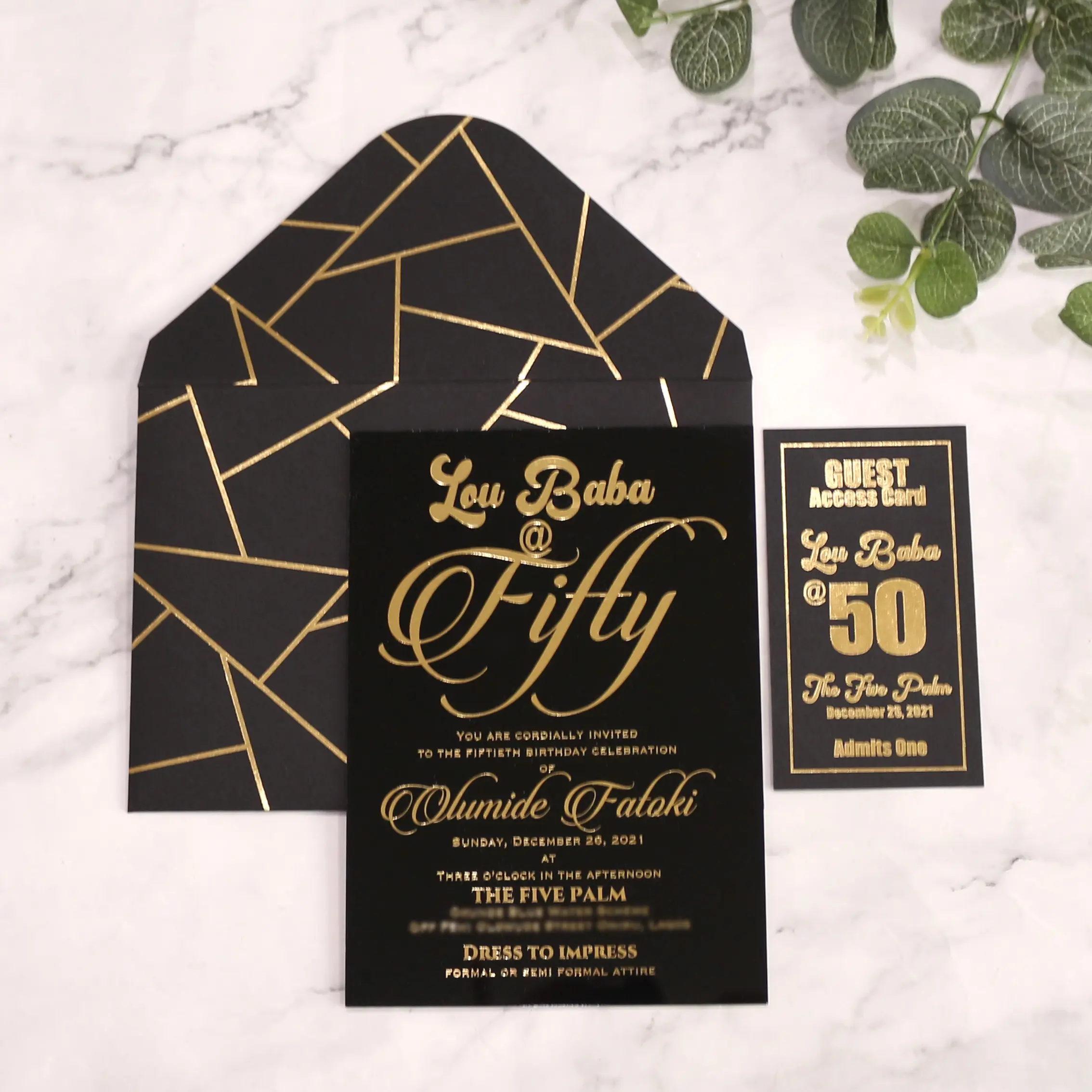 Custom Black Acrylic Wedding Invite 50th and 80th Birthday Party Invitation 5*7 inches Anniversary Celebration Cards