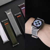 Bracelet de montre en nylon tissé de qualité supérieure pour Apple Watch Series 11 10 Ultra, sangle réglable à boucle et crochet, vente en gros