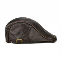 Casquette Gavroche en Cuir de Luxe Réglable pour Hommes – Vente en Gros