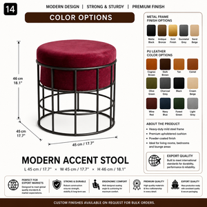 Modern Accent <b>Stool</b> Contemporary Accent <b>Chair</b> Decorative Seating Furniture Stylish Home Living Room Bedroom - Product Image 4