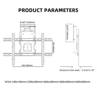 Soporte de Pared para TV HILLPORT para Pantallas LED LCD de 37-75 Pulgadas, Compatible con Transmisión de Teléfono a TV, Brazo Giratorio Vertical y Horizontal