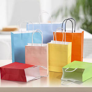 Venta al por mayor de manualidades personalizadas regalo marrón blanco embalaje Bolsa De <span class=keywords><strong>Papel</strong></span> impreso bolsas De <span class=keywords><strong>Papel</strong></span> <span class=keywords><strong>Kraft</strong></span> con su propio logotipo - Product Image 2