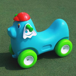 Mainan kuda goyang plastik Mini uniseks, perlengkapan Bermain lembut lubang bola trampolin rumah taman bermain menyenangkan untuk anjing dan mobil - Product Image 4