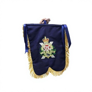 Custom Made Double Sided Hand Embroidered Pipe Banner Fabric Material with Safety <b>Pin</b> and <b>Sew</b>-on Badge Type - Product Image 1