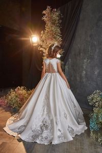 Vestidos de fiesta de boda para niños, ropa sin mangas de alta calidad, vestidos de flores blancas para niñas - Product Image 3