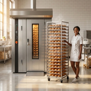 Gewerblicher Ofen: Elektrischer Rotations-Rack-Ofen, Konvektionsbackofen für Bäckereien - Product Image 1
