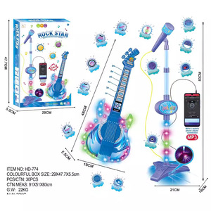 Nouvelle <span class=keywords><strong>guitare</strong></span> musicale avec microphone, ensemble de jeu, se connecte à un MP3, chant karaoké, jouet éducatif, <span class=keywords><strong>guitare</strong></span> électronique, jouets musicaux pour filles - Product Image 3